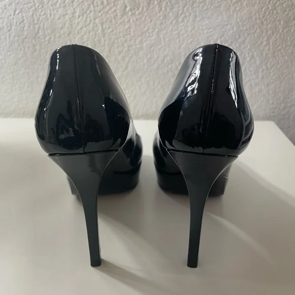 Vintage Gucci Patent Leather Pumps Black Vernice Crystal Nero - Size 9 Authentic - Picture 7 of 16